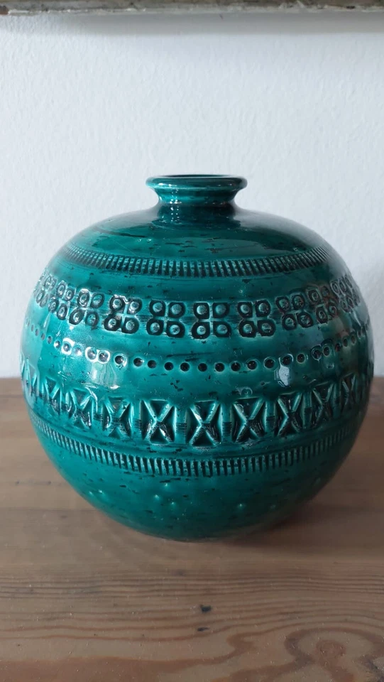 FLAVIA MONTELUPO BITOSSI CERAMICHE Aldo Londi Rimini Vase Grün RAR