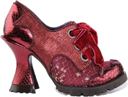 Irregular Choice Whimsical Wonder Womens Lace Up Shoes In Bordo Size UK 3 - 8 - Picture 2 of 12