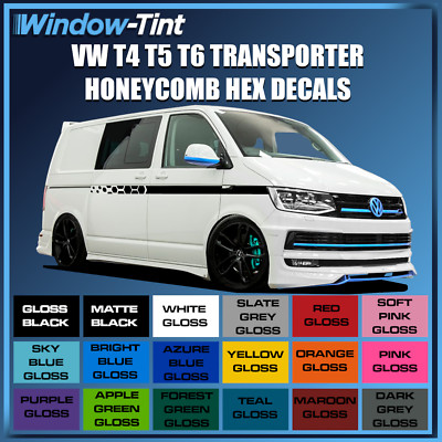 Fitss VW T4 T5 T6 Transporter Camper Van Seitenstreifen Waben Hex Aufkleber