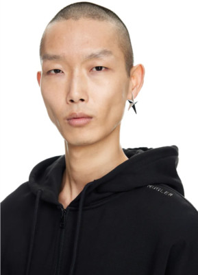 BNWT Mugler x H&M Collab Black Corset-Waist Hooded Jacket Hoodie