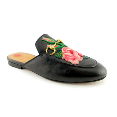 GUCCI Size 7.5 PRINCETOWN Rara Floral Mules Flats Loafers