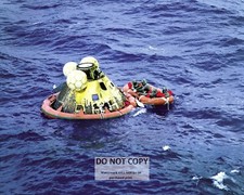 APOLLO 11 ASTRONAUTS AWAIT RECOVERY AFTER SPL...