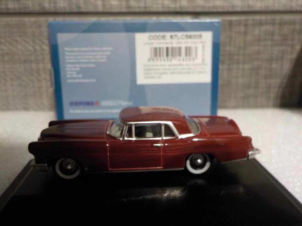 Model Car - Lincoln Continental MK2 - 1956 - Dark Red, Diecast 1/87  87lc56005 - Image 2 of 4