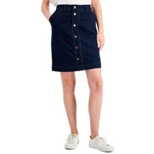 Charter Club Women's Button Front Stretch Pencil Willow Wash Skirt Size 6 NWT