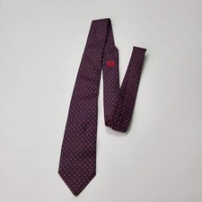 Ermenegildo Zegna Men Tie One Size Red Circle Print Allover 100  Silk READ