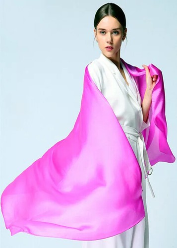 Smooth Natural Silk Scarf Shawl Beach Towel Soft Wrap Dance Veil Scarf 180*90cm - Picture 14 of 23