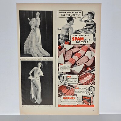 1940 Spam Vintage Ad Hormel Good Foods Canned Spiced Ham Spamwiches Lunch