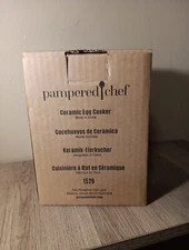 PAMPERED CHEF Ceramic Egg Cooker 1529 NIB -White-Scrambled/Poached/Easy/Oatmeal