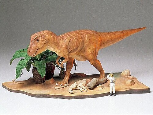 Tamiya Tyrannosaurus Rex Dinosaur w/Diorama - Plastic Model Dinosaur Kit - 1/35