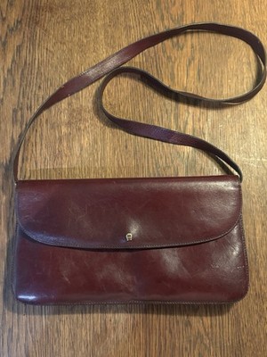 Etienne Aigner Damen Leder Handtasche Burgundy Rot Vintage