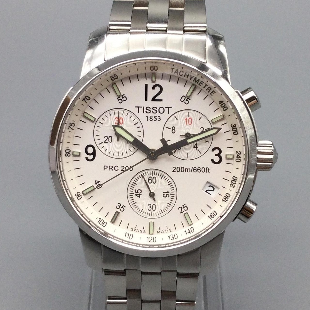 Tissot PRC 200 T461 Mens Watch 39mm Chronograph Stainless Date New