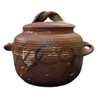 John Macomber Greenleaf Pottery Signed 1994 Covered Bean Pot Clay Stoneware RARE — photo 3