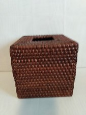 Wicker/Rattan Woven Boho Tissue Box Holder/Covers Brown 5.5in. 5.5in.