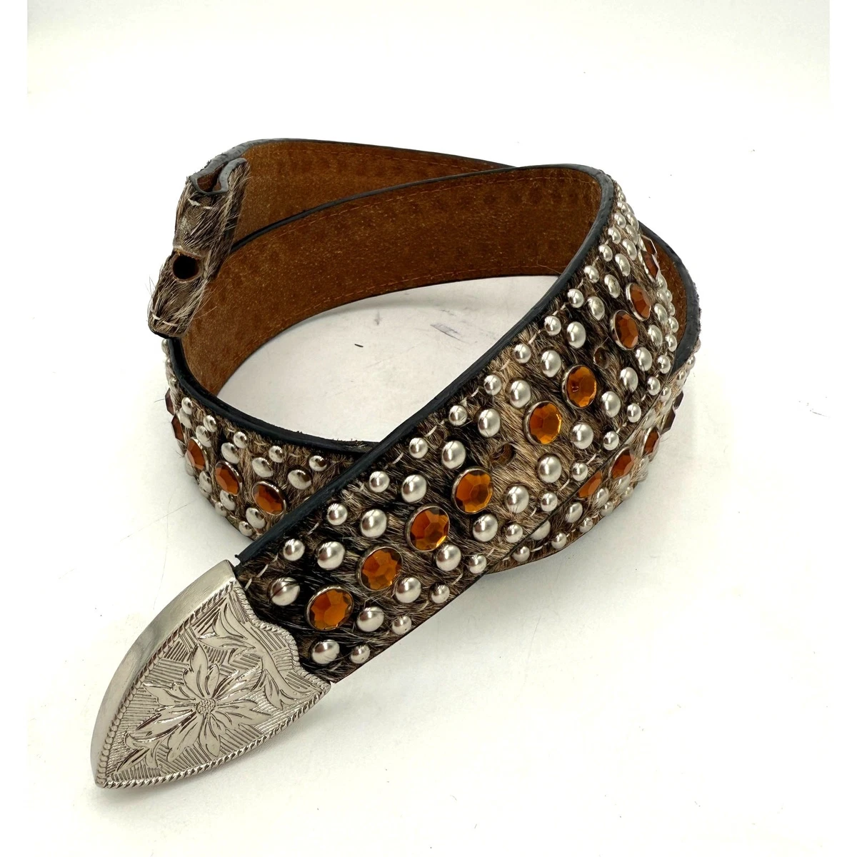 Studded Orange Belts for Women for sale | eBay display picture 3