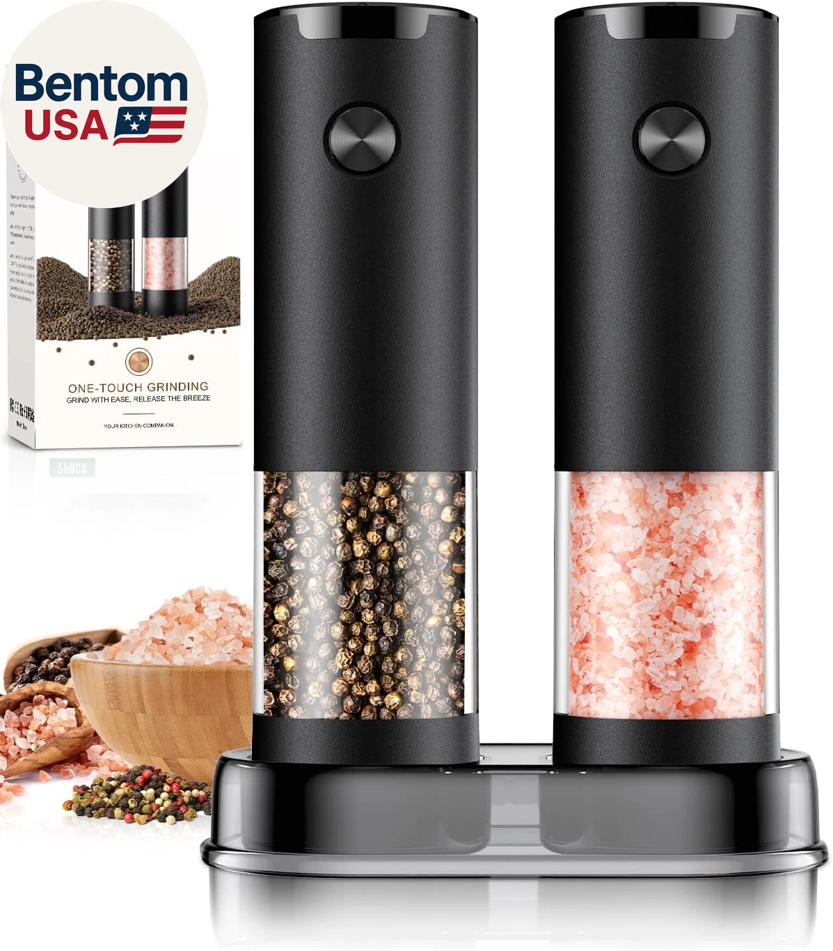 Electric Salt and Pepper Grinder Set Automatic Battery Pepper Mill Shakers Adjus
Opens in a new wind