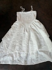 Size XXS WILD FABLE Dress Smocked Sleeveless White Layered Asymmetrical