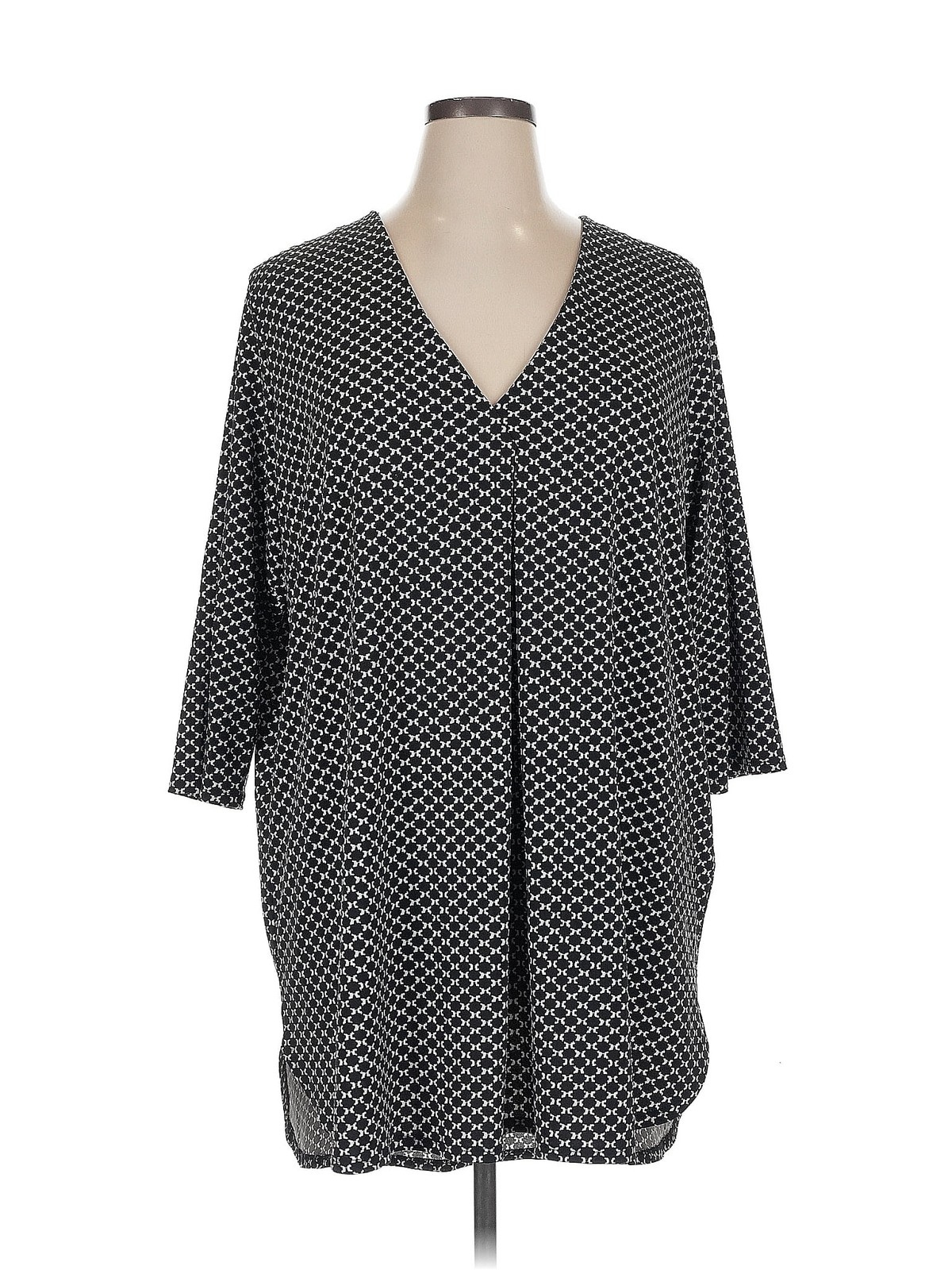 H&M Women Black 3/4 Sleeve Blouse XL