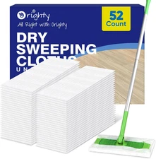 52 Dry Sweeper Refills Compatible with Swiffer Mop Pads Electrostatic Floor Clot