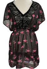 Miken Swim Swimsuit Cover Up Pink Flamingo Women  s Size Medium NEW