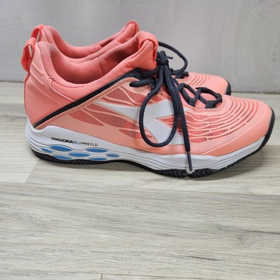 Diadora Ortholite Womens Orange Sneakers Size 10.5 Blue Shield Comfort Casual