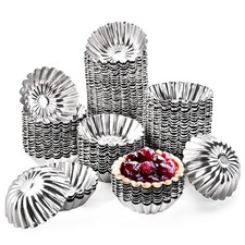 Dicunoy 100 PCS Egg Tart Molds for Baking, 3" Mini Pie Pan, 3 inches