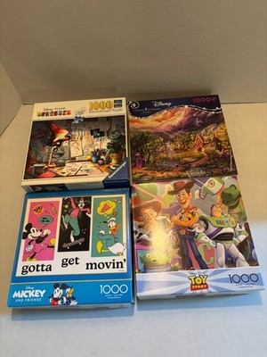 Lot of 4 Disney Themed Jigsaw Puzzles 1000 Pieces Ceaco,Ravensburger, USED #15