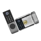 Smart Rim Door Lock Outdoor Tuya WiFi Waterproof Biometric Double Fingerprint US
