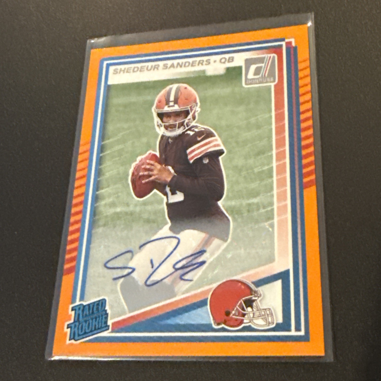 2025 Donruss Shedeur Sanders Rated Rookie Orange Parallel Autograph NM