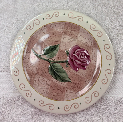 Vintage Majolica Raised Rose Dessert Plates Set of 4 Dagong Wei Once Upon a Rose