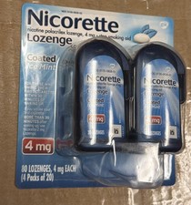 Nicorette Nicotine Lozenges, Ice Mint, Stop Smoking Aid 4 Mg - 80 Ct Free Ship