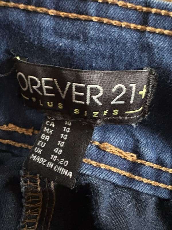 Forever 21 Blue Denim Bootcut Button Solid Plus Size Jeans Women's