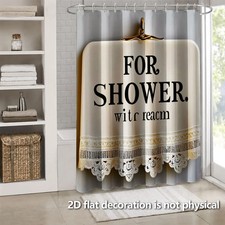 1PC Waterproof Shower Curtain For Shower Quote Pattern for Bathroom Decor