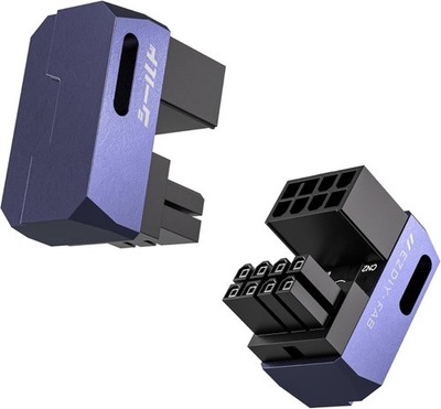 EZDIY-FAB Shield Series 8-Pin PCIe GPU Power Adapter,180-Grad U-Turn
