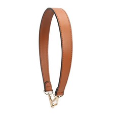 Leather Strap Flat Grain Handbag Replacement Gold Clasps Brown 19.29 Inch