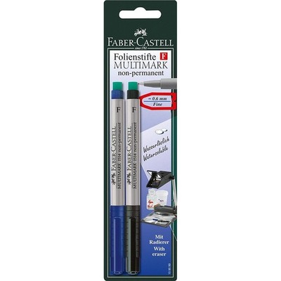 Faber-Castell 159599 - Marker MULTIMARK non-permanent, Stärke: S, 2er Packung