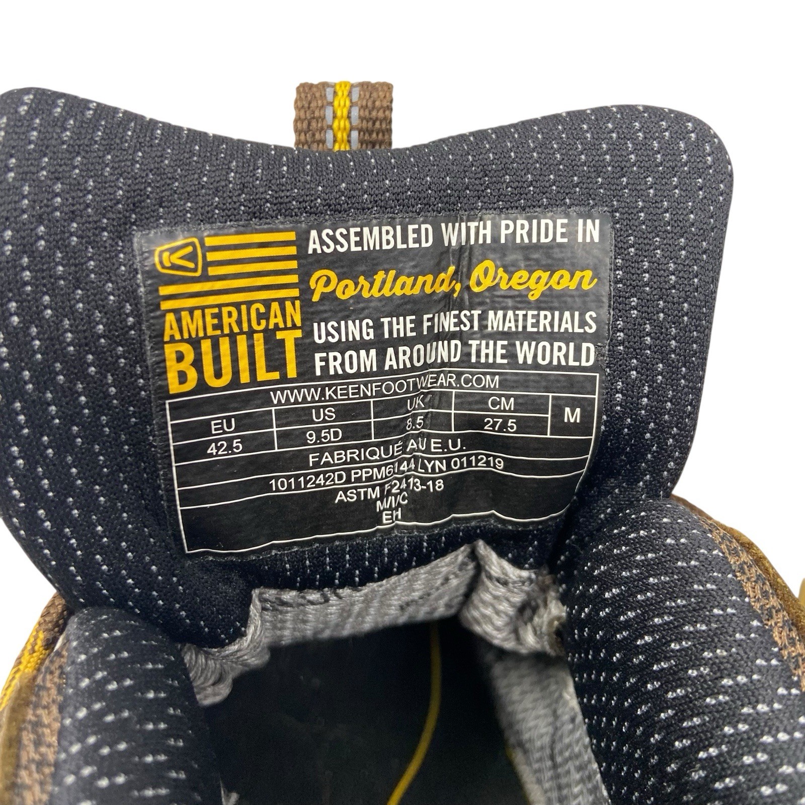 Stivali da lavoro Keen uomo Braddock pelle marrone impermeabili punta acciaio US 9 5