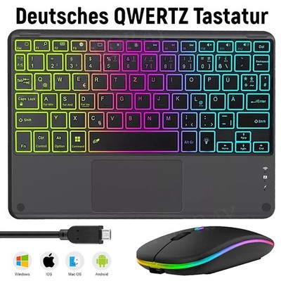 Für Lenovo Tab M11 M10 Plus P12 P11 Pro P10 Beleuchtete Touchpad Tastatur Maus