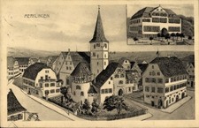 Ak Merklingen Weil der Stadt in Württemberg, Totalansicht, Schule - 10926448