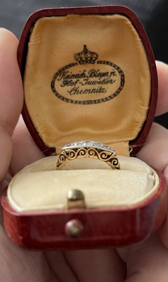 Antiker Diamantring Lawrence & Lingard Birmingham um 1900   Viktorianisch