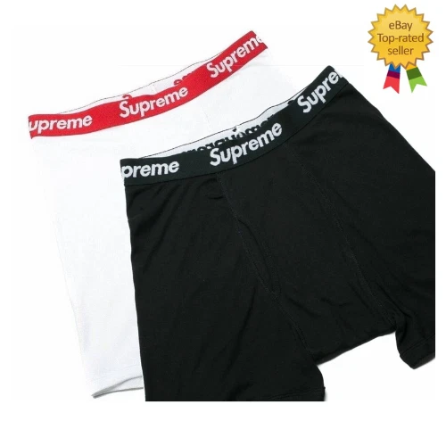 Supreme/Hanes Black & White Boxer Briefs NEVER WORN (2 Pack) MEDIUM 80-85 cm - Imagen 1 de 1