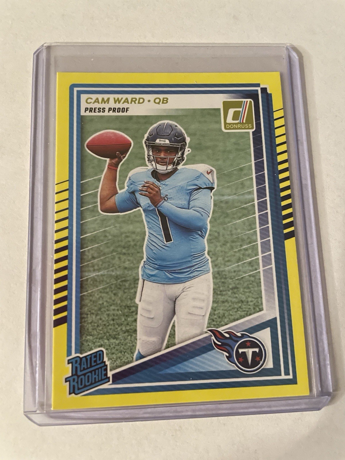 2025 Panini Donruss - Rated Rookie Cameron Ward #350 Press Proof Yellow (RC)
