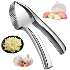 Stainless Steel Manual Garlic Press Ginger Squeezer Crusher Rocker Mincer Tool