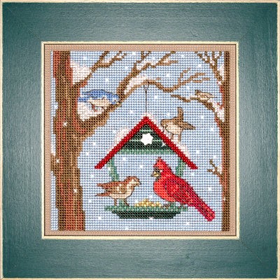 DIY Mill Hill Bird Feeder Cardinal Christmas Counted Cross Stitch Kit