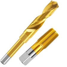1/2-14 NPT Pipe Tap and 23/32" Drill Set,M2 HSS Hand Threading Plumbing Tap