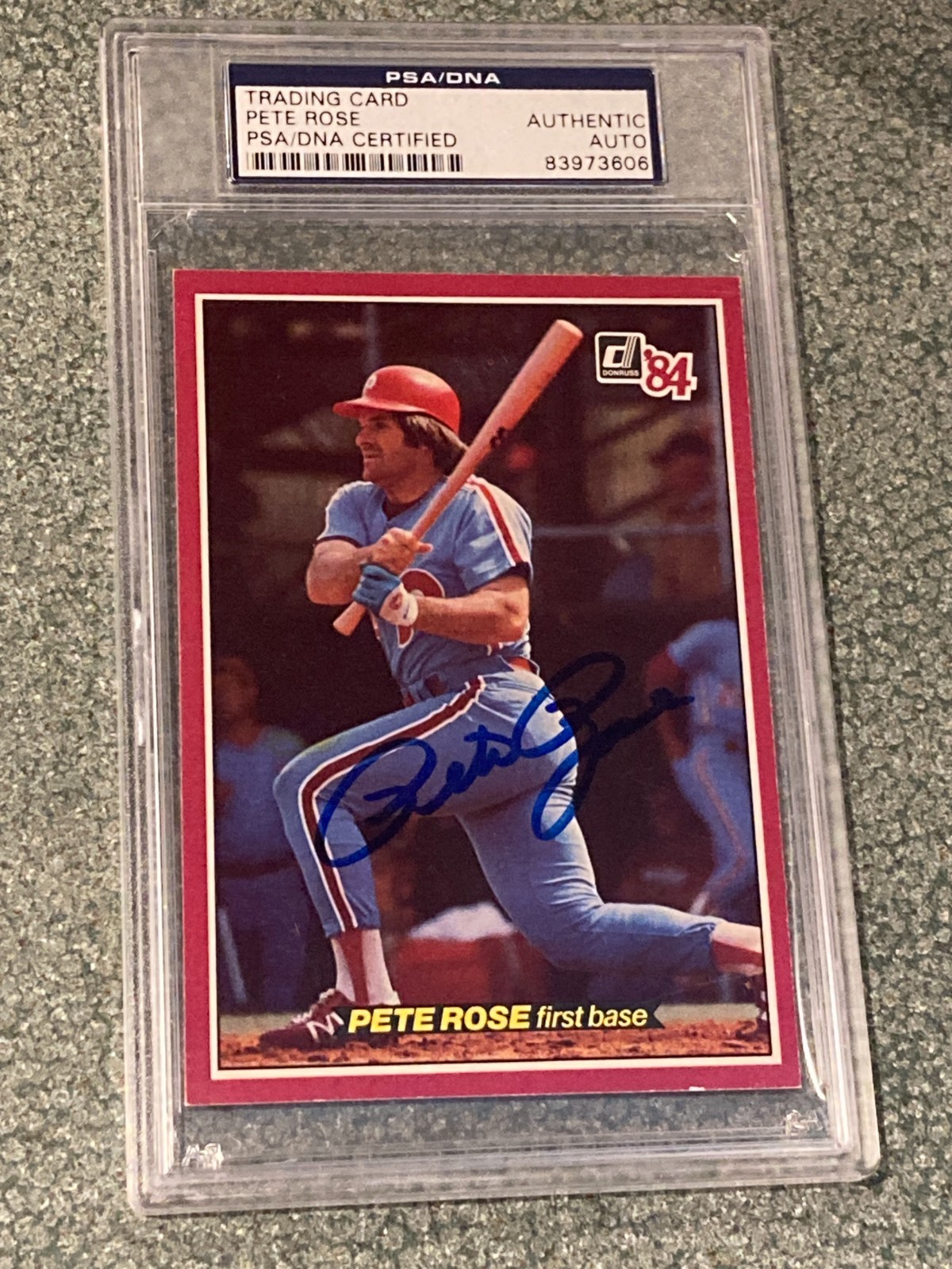 Pete Rose 1984 Donruss Action All-Stars PSA/DNA Autograph Jumbo Card Auto #54