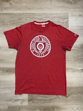 HOMAGE Ohio State University Vintage T-Shirt, Super Soft Blend, Medium, Red