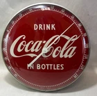 Vintage Drink Coca Cola In Bottles round red thermometer 495A