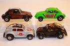 4 Vintage 1980's Matchbox / Lesney Volkswagen VW Beetle Bug Cars