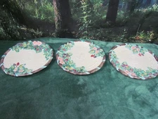 The Haldon Group "BERRY" Porcelain 8" Salad Plate Blackberry Basketweave 1988