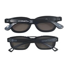Lot of 2 LG Cinema 3D Pair Glasses Passive Polarized Black For LG 3D TV